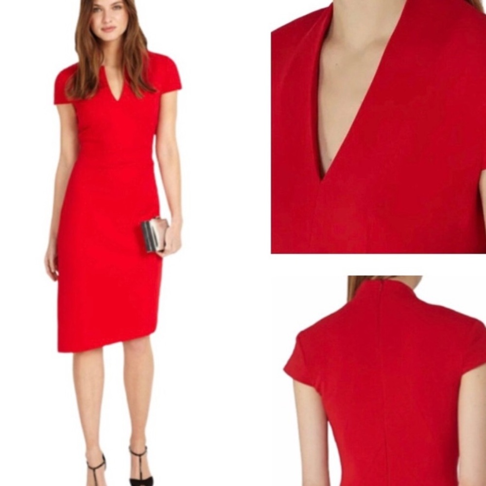 Reiss Valleria Red Fitted Dress, size 4, NWT